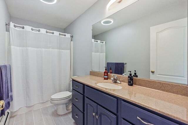 30 Royale Dr, Sidney, ME 04330 - full bathroom with toilet, vanity, and shower / bathtub combination with curtain