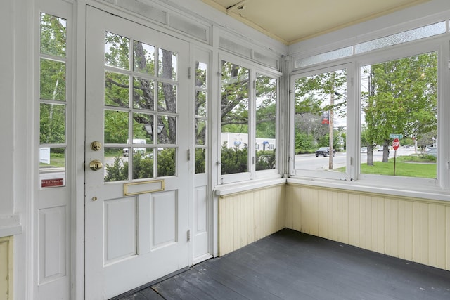 606 Main St, Sanford, ME 04083 - unfurnished sunroom with hardwood / wood-style floors, french doors, and healthy amount of natural light