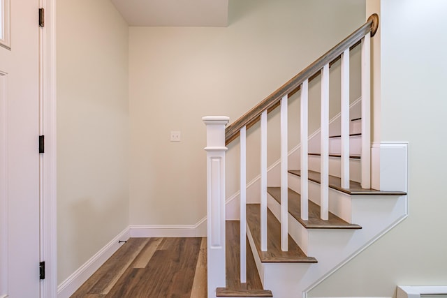 14 Bluebird Trl Unit 67, Falmouth, ME 04105 - stairs with wood finished floors and baseboards