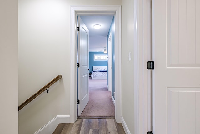 14 Bluebird Trl Unit 67, Falmouth, ME 04105 - hall featuring an upstairs landing and wood finished floors