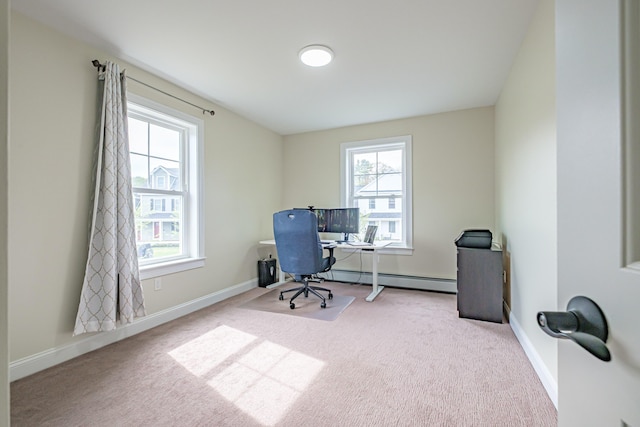 14 Bluebird Trl Unit 67, Falmouth, ME 04105 - carpeted home office with a baseboard heating unit and baseboards