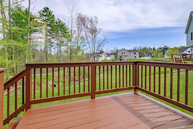 14 Bluebird Trl Unit 67, Falmouth, ME 04105 - deck with a residential view and a lawn