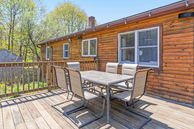414 Oak Hill Rd, Litchfield, ME 04350 - deck with outdoor dining area