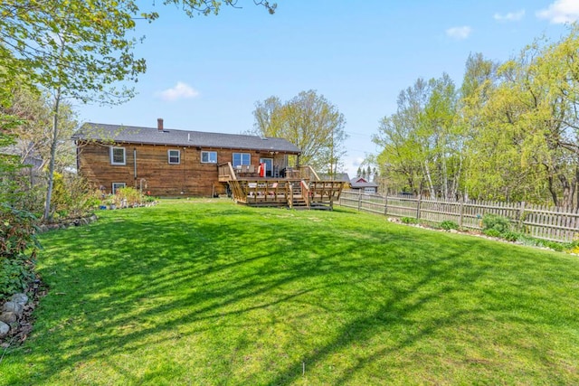 414 Oak Hill Rd, Litchfield, ME 04350 - view of yard featuring a wooden deck