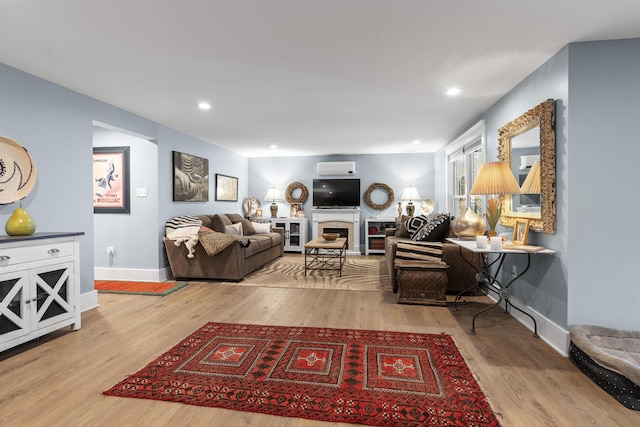 16 Sweet Fern Ln, Bowdoinham, ME 04008 - living area featuring wood finished floors, baseboards, and recessed lighting