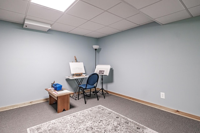 48 Sancho Dr, Saco, ME 04072 - carpeted office space with a paneled ceiling and baseboards