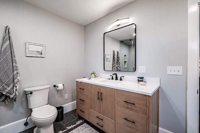 28 Stone Dr, Cape Elizabeth, ME 04107 - bathroom featuring baseboards, vanity, toilet, and tile patterned flooring
