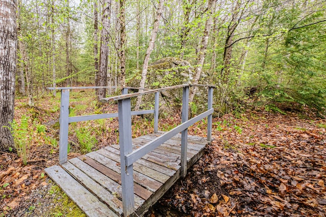 55 Reservoir Rd, Paris, ME 04281 - deck featuring a forest view