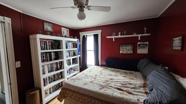 295 Grove St, Bangor, ME 04401 - bedroom with ornamental molding and ceiling fan