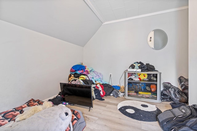 192 Wilson St, Brewer, ME 04412 - bedroom with wood finished floors and lofted ceiling