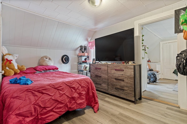 192 Wilson St, Brewer, ME 04412 - bedroom with vaulted ceiling and light wood-style flooring