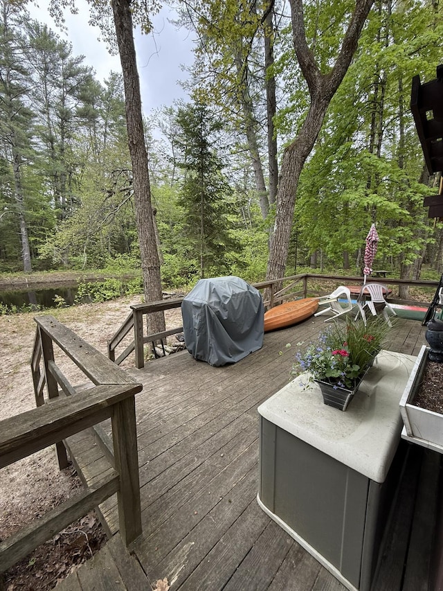 26-28 Acorn Rd, Naples, ME 04055 - wooden deck with area for grilling