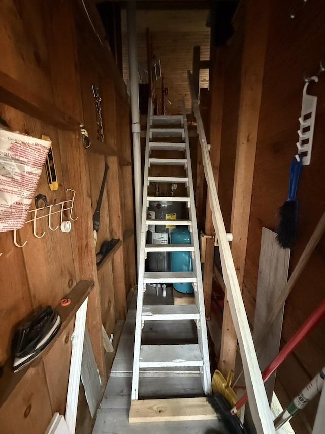 26-28 Acorn Rd, Naples, ME 04055 - stairway with wooden walls