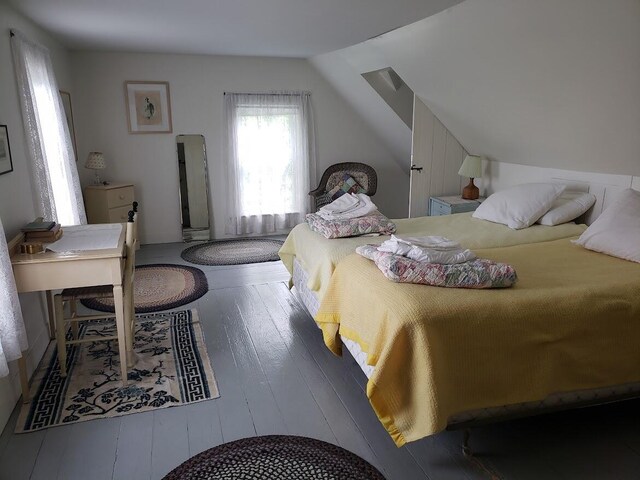 579 Cranberry Rd, Great Cranberry, Cranberry Isles, ME 04625 - bedroom featuring hardwood / wood-style floors and vaulted ceiling