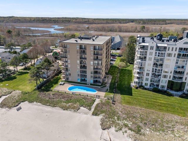 205 E Grand Ave Unit 7E, Old Orchard Beach, ME 04064 - aerial view of a nearby body of water, apartment complex, and a pool