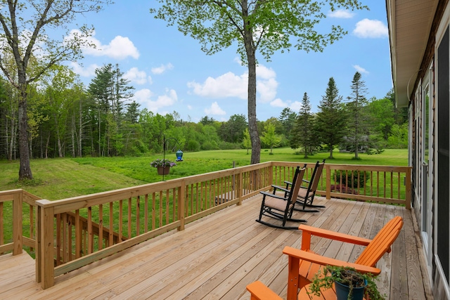 6 Bluebird Way, Kennebunk, ME 04043 - deck with a yard and a wooded view