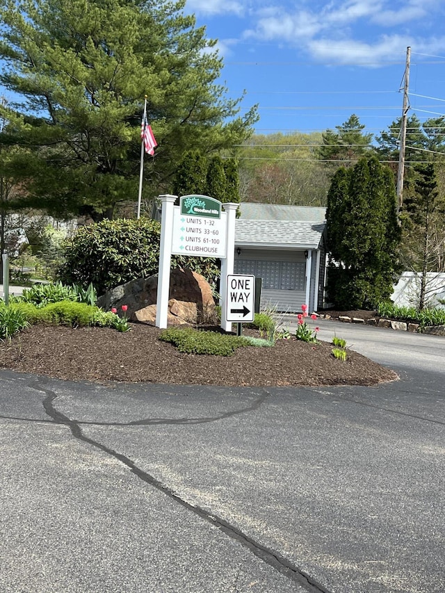 view of community sign