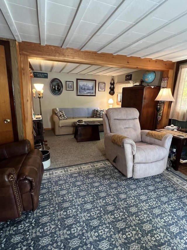 41 Winter St, Lisbon, ME 04250 - living area featuring beam ceiling