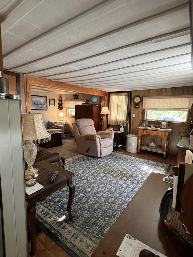 41 Winter St, Lisbon, ME 04250 - living area with wood walls