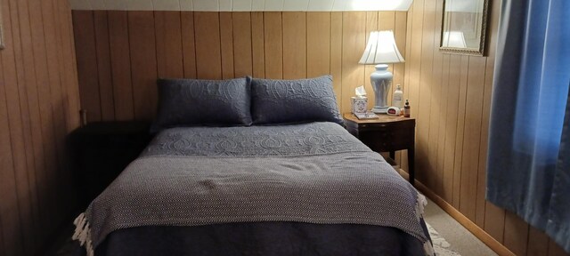 41 Winter St, Lisbon, ME 04250 - bedroom featuring wood walls and carpet