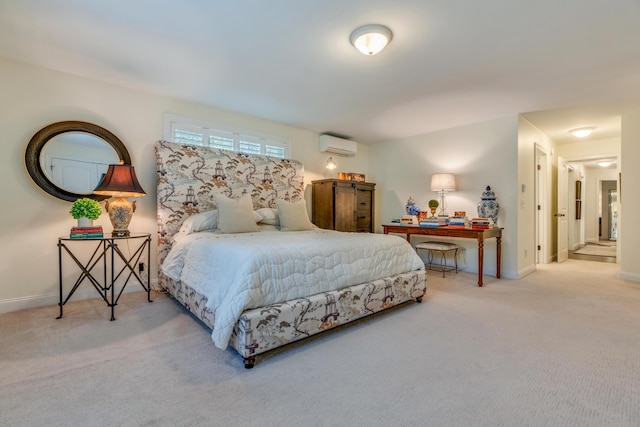 4 Brown Hill Ln, Scarborough, ME 04074 - bedroom with carpet, a wall mounted air conditioner, and baseboards