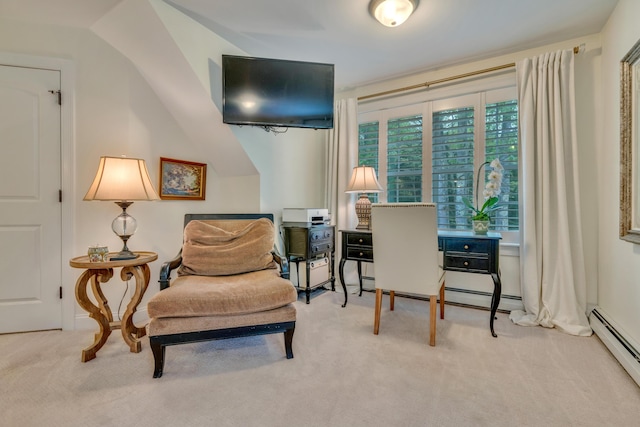 4 Brown Hill Ln, Scarborough, ME 04074 - office area featuring baseboard heating and carpet