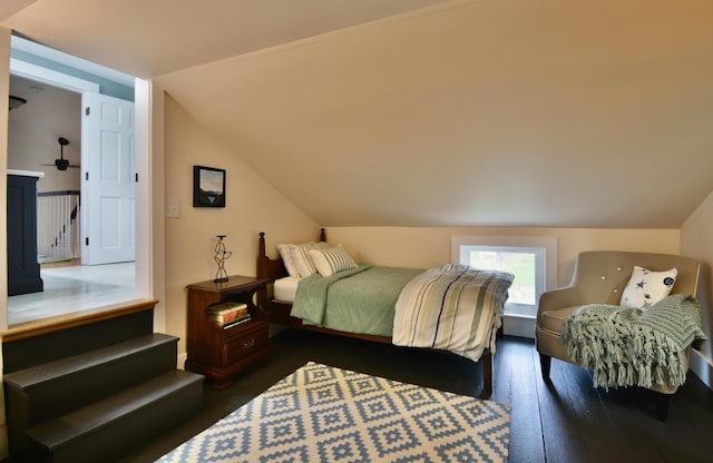 131 N St, Bath, ME 04530 - bedroom featuring vaulted ceiling and wood-type flooring