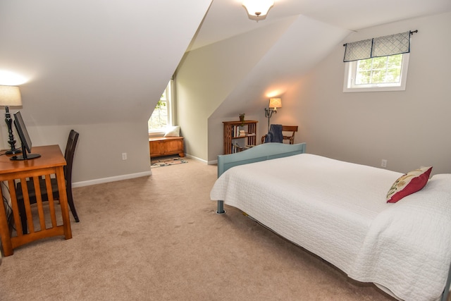428 E Main St, Yarmouth, ME 04096 - carpeted bedroom with vaulted ceiling and baseboards