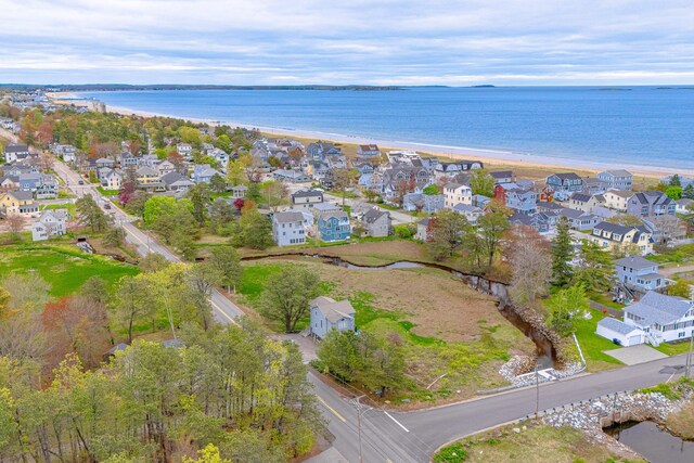 199 W Grand Ave, Old Orchard Beach, ME 04064 - aerial overview of property's location with nearby suburban area and waterfront with a beach