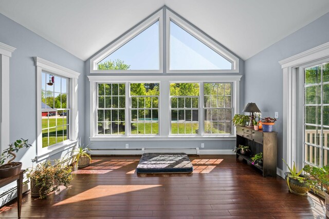 29 Gabriels Way, Turner, ME 04282 - sunroom featuring lofted ceiling and a baseboard heating unit
