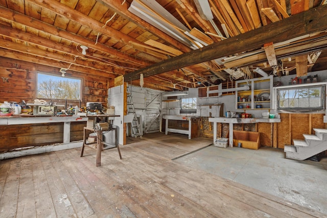 16 Columbia Ave, Tremont, ME 04612 - below grade area featuring a workshop area and stairway