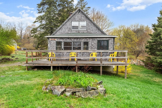 16 Columbia Ave, Tremont, ME 04612 - back of house with a deck and a lawn