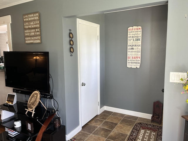 5 Mayo St, Caribou, ME 04736 - entryway featuring dark stone finish floors and baseboards