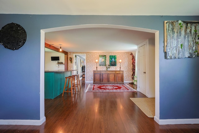 555 Meadow Rd, Topsham, ME 04086 - hallway with baseboards and wood finished floors