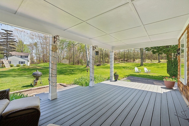 378 Pool St, Biddeford, ME 04005 - wooden terrace featuring a yard and grilling area