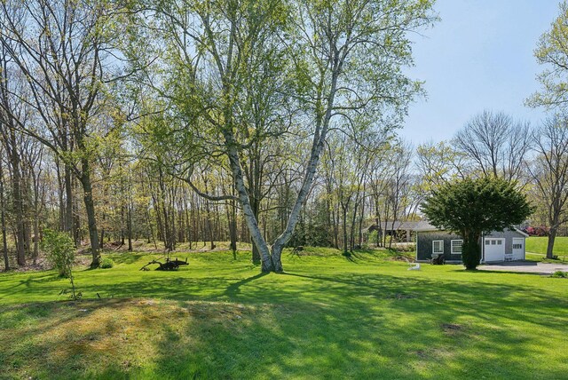 378 Pool St, Biddeford, ME 04005 - view of green lawn with an outbuilding