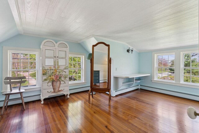 378 Pool St, Biddeford, ME 04005 - bonus room with lofted ceiling, healthy amount of natural light, hardwood / wood-style flooring, and wooden ceiling