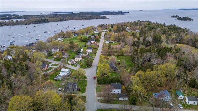 127 Harbor Rd, Friendship, ME 04547 - aerial view of property and surrounding area featuring a large body of water and nearby suburban area