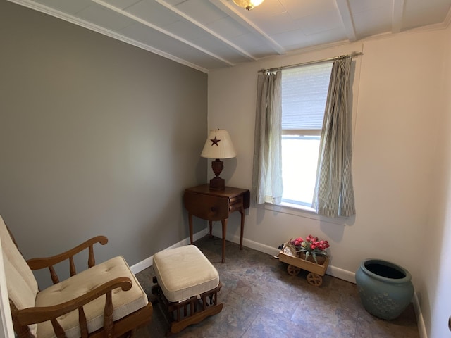sitting room with baseboards
