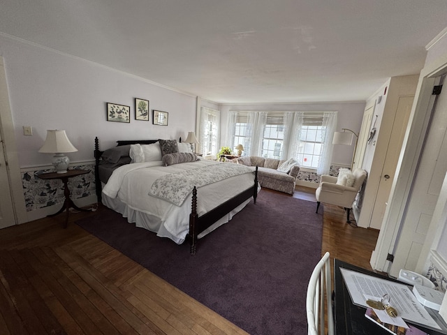 969 Washington St, Bath, ME 04530 - bedroom with ornamental molding and parquet flooring