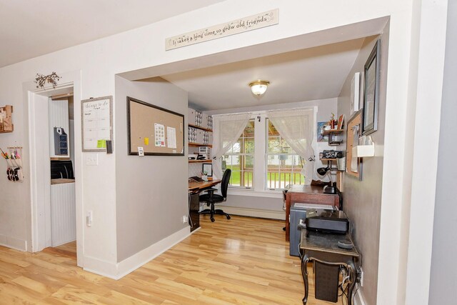 22 Pleasant St, Phillips, ME 04966 - office area with light wood-type flooring and baseboards