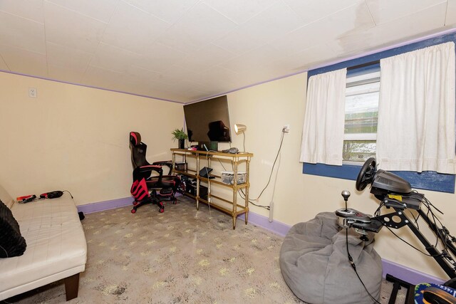 22 Pleasant St, Phillips, ME 04966 - recreation room with unfinished concrete flooring and baseboards