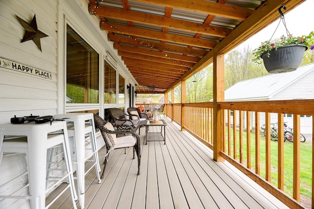 22 Pleasant St, Phillips, ME 04966 - view of deck