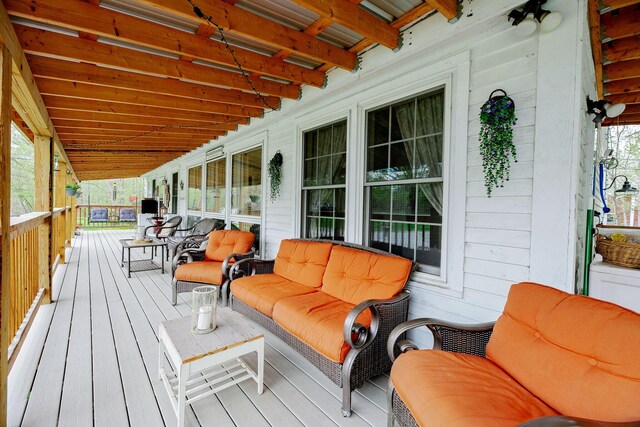 22 Pleasant St, Phillips, ME 04966 - view of wooden deck
