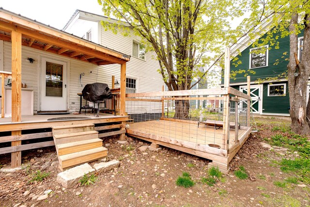 22 Pleasant St, Phillips, ME 04966 - view of wooden deck