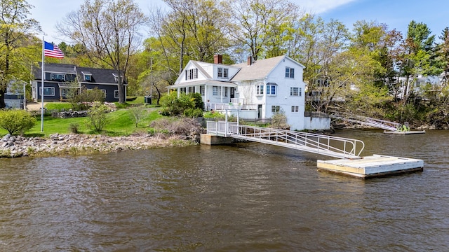 dock featuring a water view