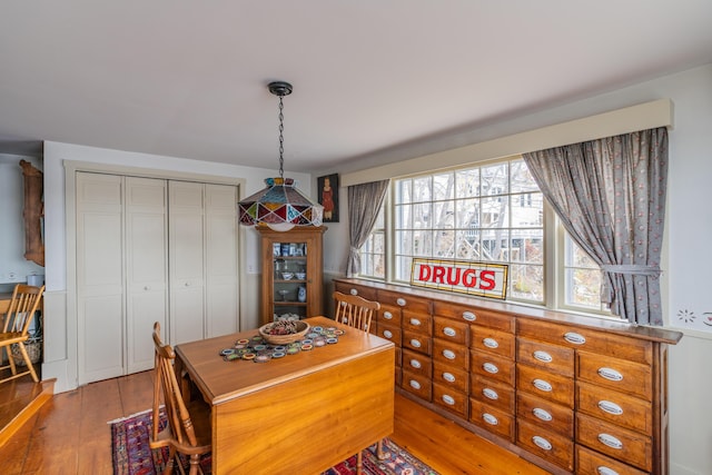 dining room with light wood-type flooring