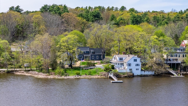 bird's eye view of a nearby body of water