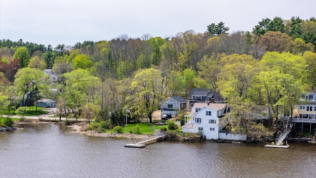 drone / aerial view of a nearby body of water
