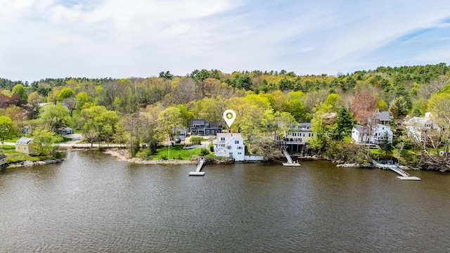 bird's eye view of a large body of water